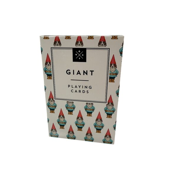 WS Game Company Other - Giant Dog Gnome Themed Playing Cards 4"x6" By WS Game Co. Fun Oversized Deck